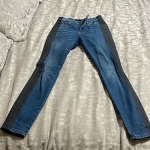 Blue/with side black skinny jean